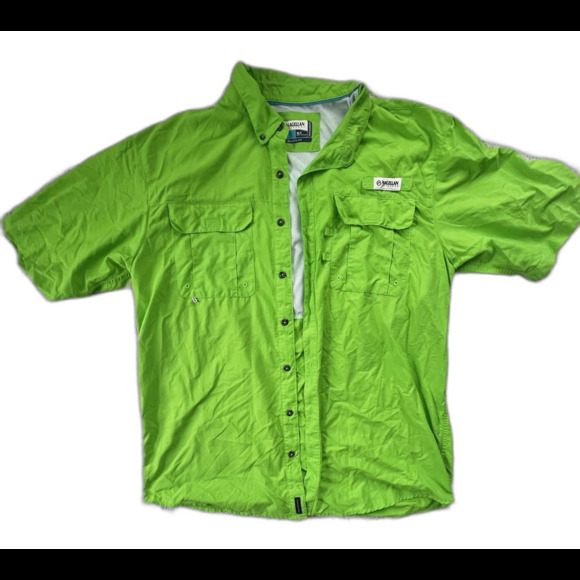 Magellan Men's Button Down Shirt Outdoors Fish Gear Relaxed Fit Size XL-T Green - Picture 1 of 10
